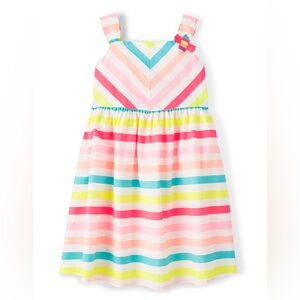 New Gymboree Striped Dress 5T Popsicle Party White Pink Blue